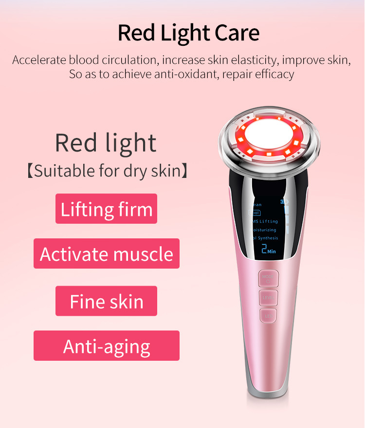 EMS Hot And Cold Photon Introduction Instrument Hailicare Color Light Skin Rejuvenation Beauty Instrument Facial Massage Instrument - Image 4
