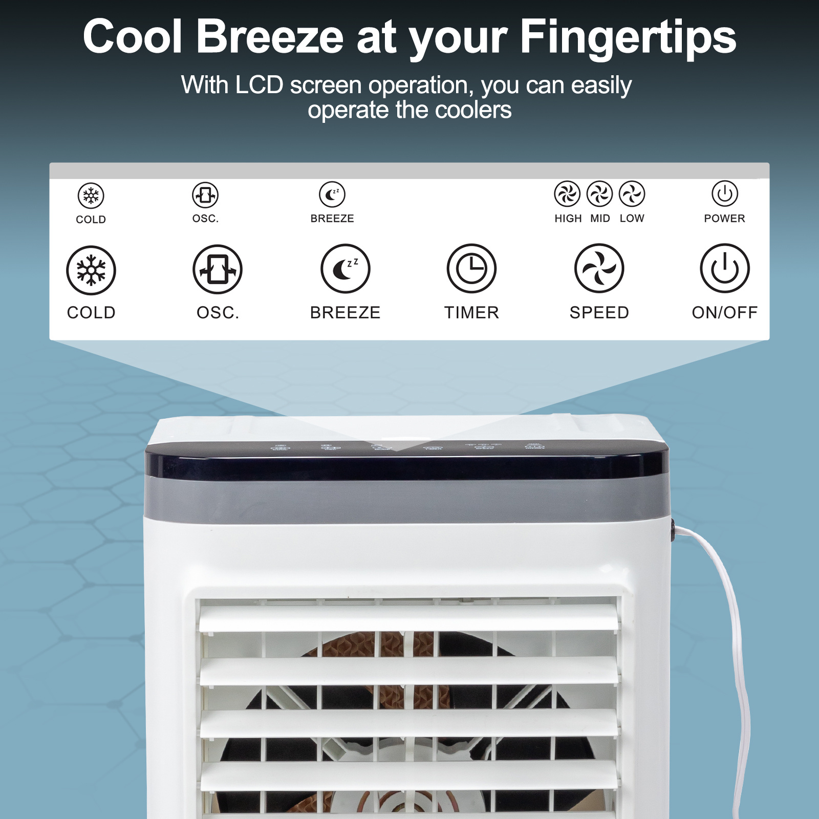 American Specification, Evaporative Air Cooler, Fan, Cooling And Humidification 3-in-1, 12-hour Timer - Image 7