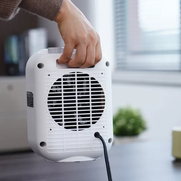 VEVOR Portable Electric Space Heater With Thermostat, 1000W 1500W 2-Level Adjustable Quiet Ceramic Heater Fan, 9 In Tip-Over Shutdown Flame-Retardant PP Small Heaters For Office Room Desk Indoor Use B - Image 10