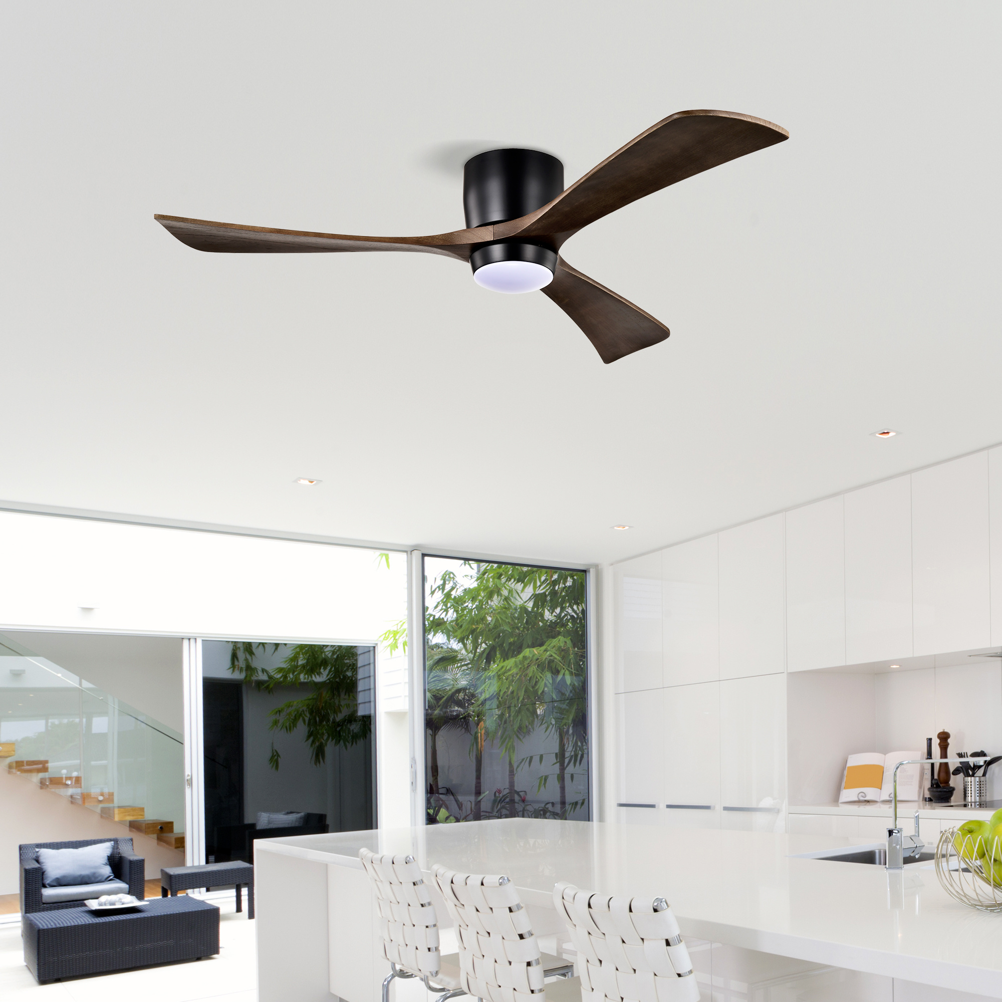 Ceiling Fan With Lights Remote Control,Quiet DC Motor 3 Blade Ceiling Fans 6 Speed Levels,Reversible Ceiling Fan, For Patio Living Room, Bedroom, Office,Indoor Matte Black Black Walnut - Image 10