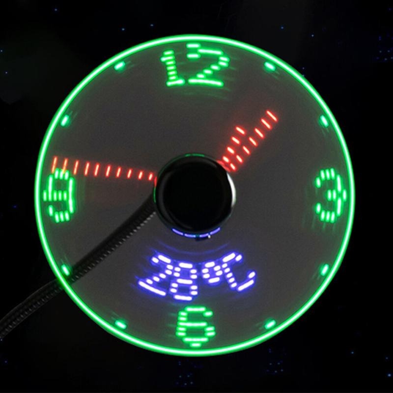 2-3 Days ArriveClock Fans DC 5V LED Clock Fan Portable Gadgets Time Temperature Display UK - Image 5