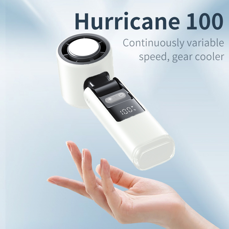 Portable Handheld Fan, Speed Adjustable Turbo Mini Fan, Reduced Temperature Mode, Rechargeable Digital Display Foldable Personal Fan With Night Light, Suitable For Women Men Outdoor - Image 3