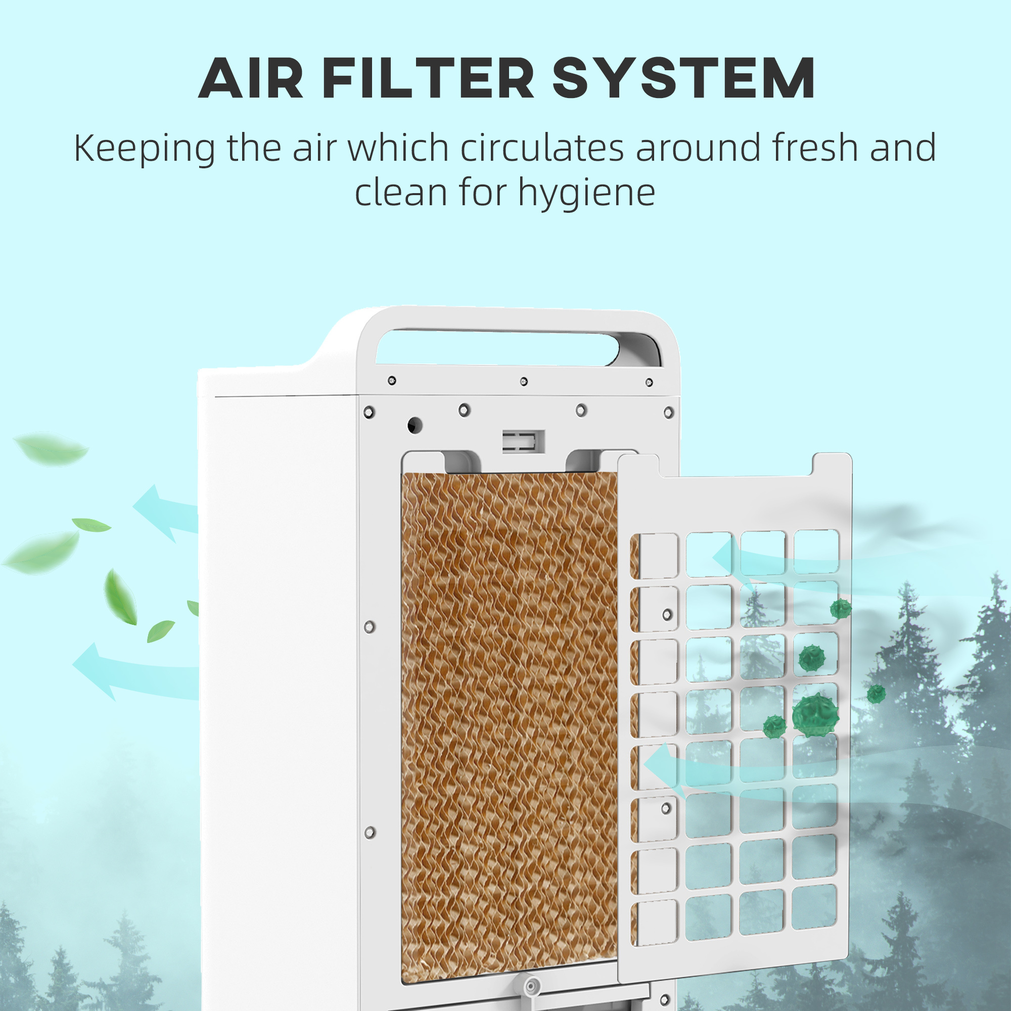 Room Air Cooler with Ice Packs, Ice Cooling Fan Water Humidifier Unit with Remote, Timer, Oscillating - Image 4
