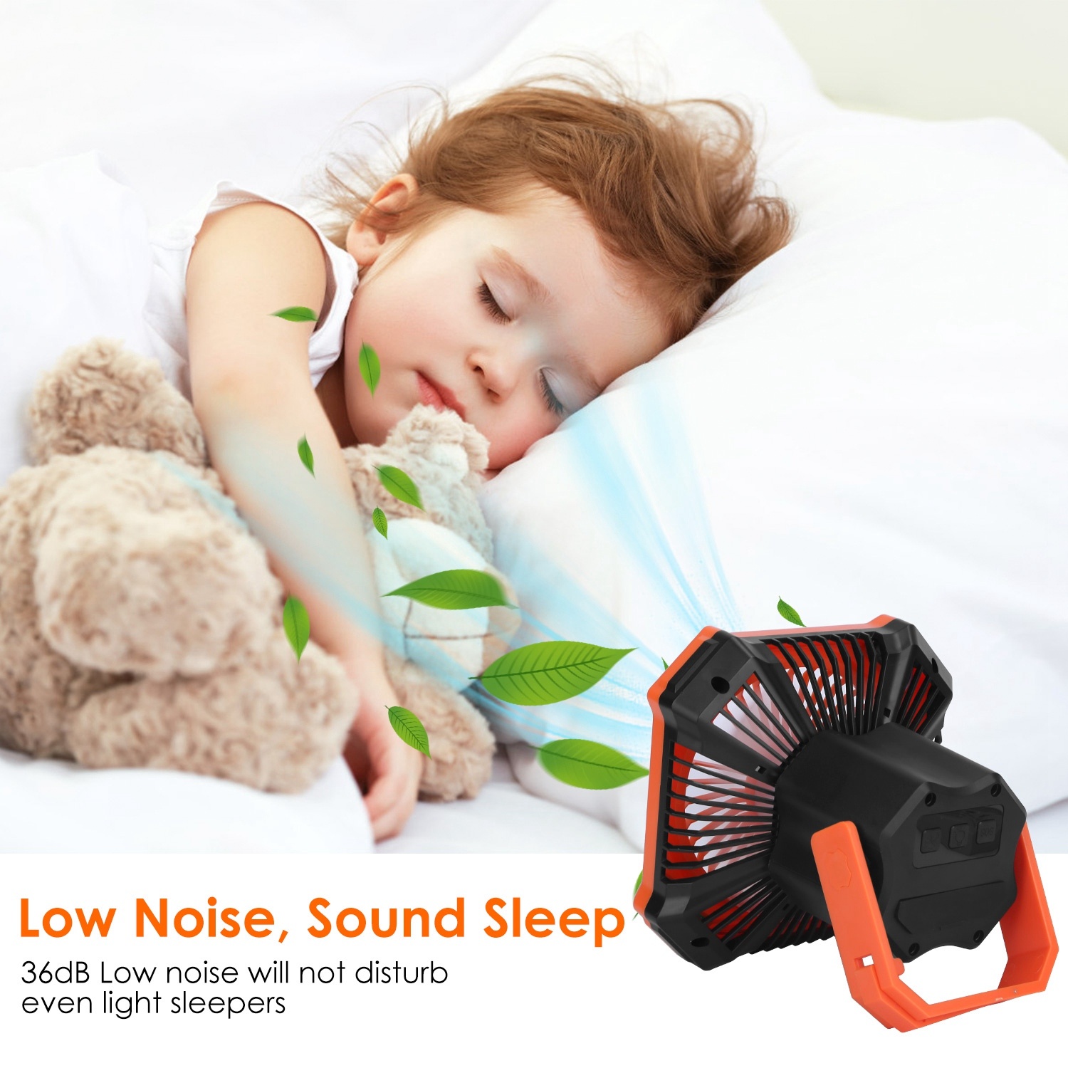 Portable Camping Lantern Fan Battery Powered Hanging Fan USB Rechargeable Tent Fan With 4 Light Modes 3 Wind Modes Emergency Power Bank Remote Control Hanging Hook - Image 7