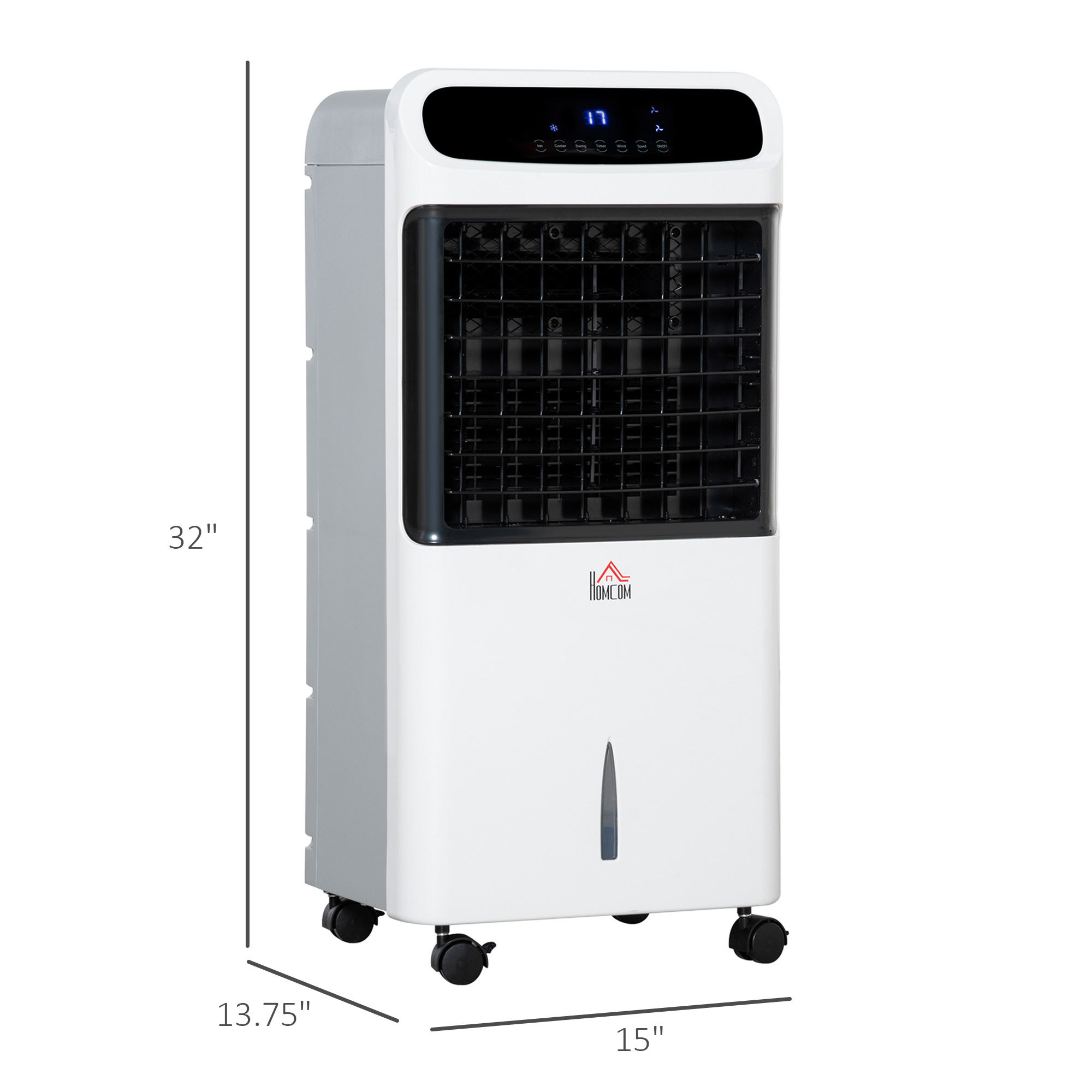 32" Evaporative Air Cooler With 3.2 Gal Water Tank, 60° Oscillating, 3-In-1 Ice Cooling Fan, Portable Swamp Cooler With Humidifier For Home Office, 3 Modes, 3 Speeds, 12H Timer, Remote, White - Image 2