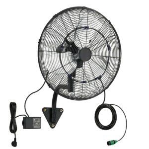 Wall Mount Fan, 20 In Wall Mounted Hanging Fan With Oscillating & Mist, Remote, IP44-rated, 3-Speed, 18h Timer, Temperature Control, Powerful For Industry, Commercial, Garage, Workshop, Gym