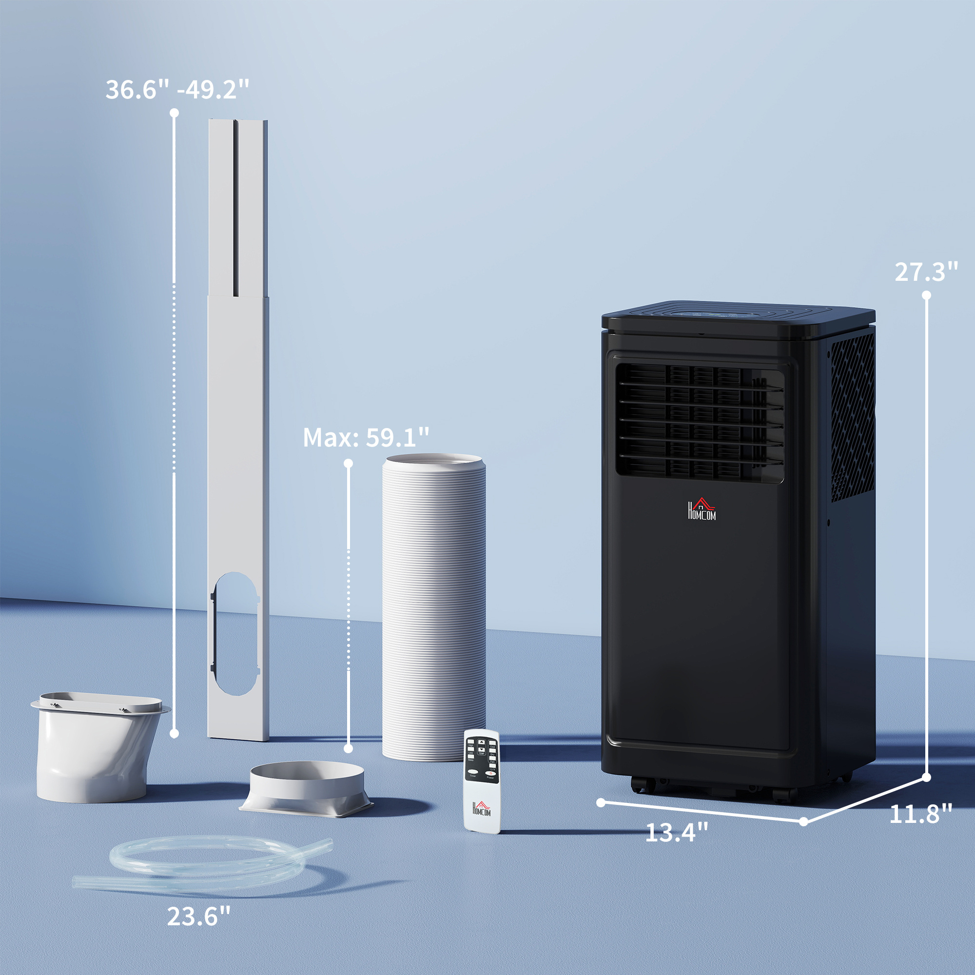 8,000 BTU Portable Air Conditioner Fan w/ Remote for Rooms Up to 344 Sq. Ft., Evaporative Cooler AC Unit Black - Image 3