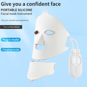Silicone beauty mask LED photon rejuvenation facial mask instrument red and blue light large row light spectrometer