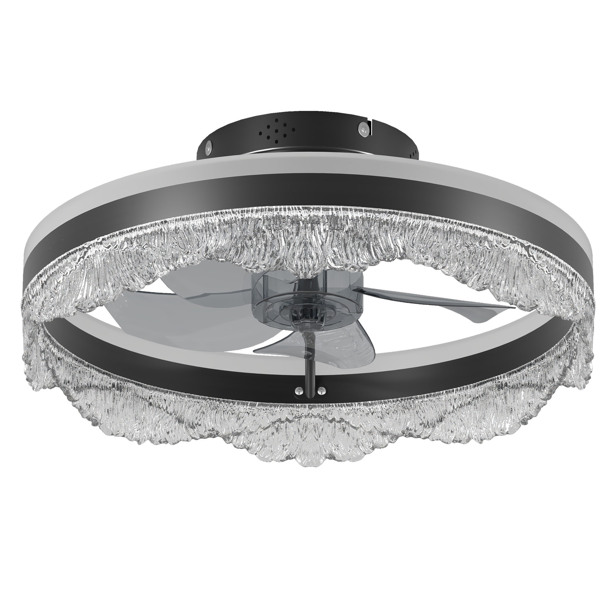 16 Quiet Ceiling Fan With Light LED Crystal Flush Mount Fan Lamp With Hidden Blades And Natural Airflow, Perfect For Bedroom, Kids Room, Study Room - Image 4
