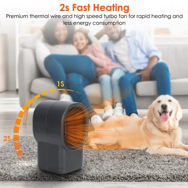 500W Portable Electric Space Heater Mini Desktop Fan Heater - Image 4