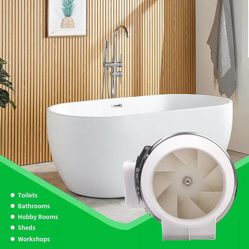 1o0mm 4Inch Diameter Inline Extractor Fan Bathroom Shower Ceiling Loft Mount. No Remote Control - Image 9