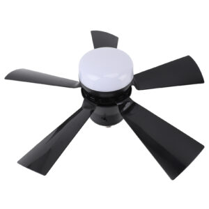 Ceiling Fan Light Dimmable 3 Color Temp 3 Wind Speed 1H 2H 4H Timer E26 Small Fan Lamp With Remote For Bedroom Kitchen 85‑265V Black