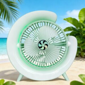 Lamp Effect Fan Green Li-On Rechargeable