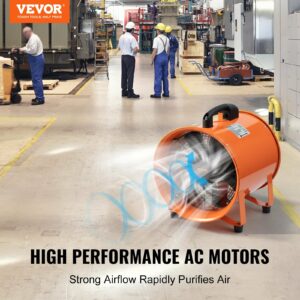 Portable Ventilator, 12 Inch Heavy Duty Cylinder Fan With 33ft Duct Hose, 560W Strong Shop Exhaust Blower 2894CFM, Industrial Utility Blower For Sucking Dust, Smoke, Smoke Home/Workplace