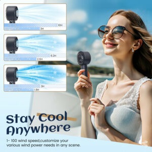 Handheld Portable Fan Adjustable Turbo Mini Fans, 5000mAh Battery