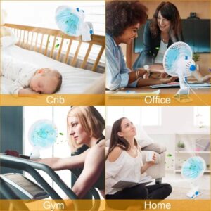 3-in-1 Clip On Fan, Quiet Small Desk Fan With 2 Speeds & Auto Oscillation, Clamp Fan For Office Bedroom Stroller, Safe For Baby