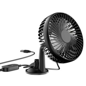 Car Cooling Fan Portable Rotatable USB Vehicle Fan Backseat Clip