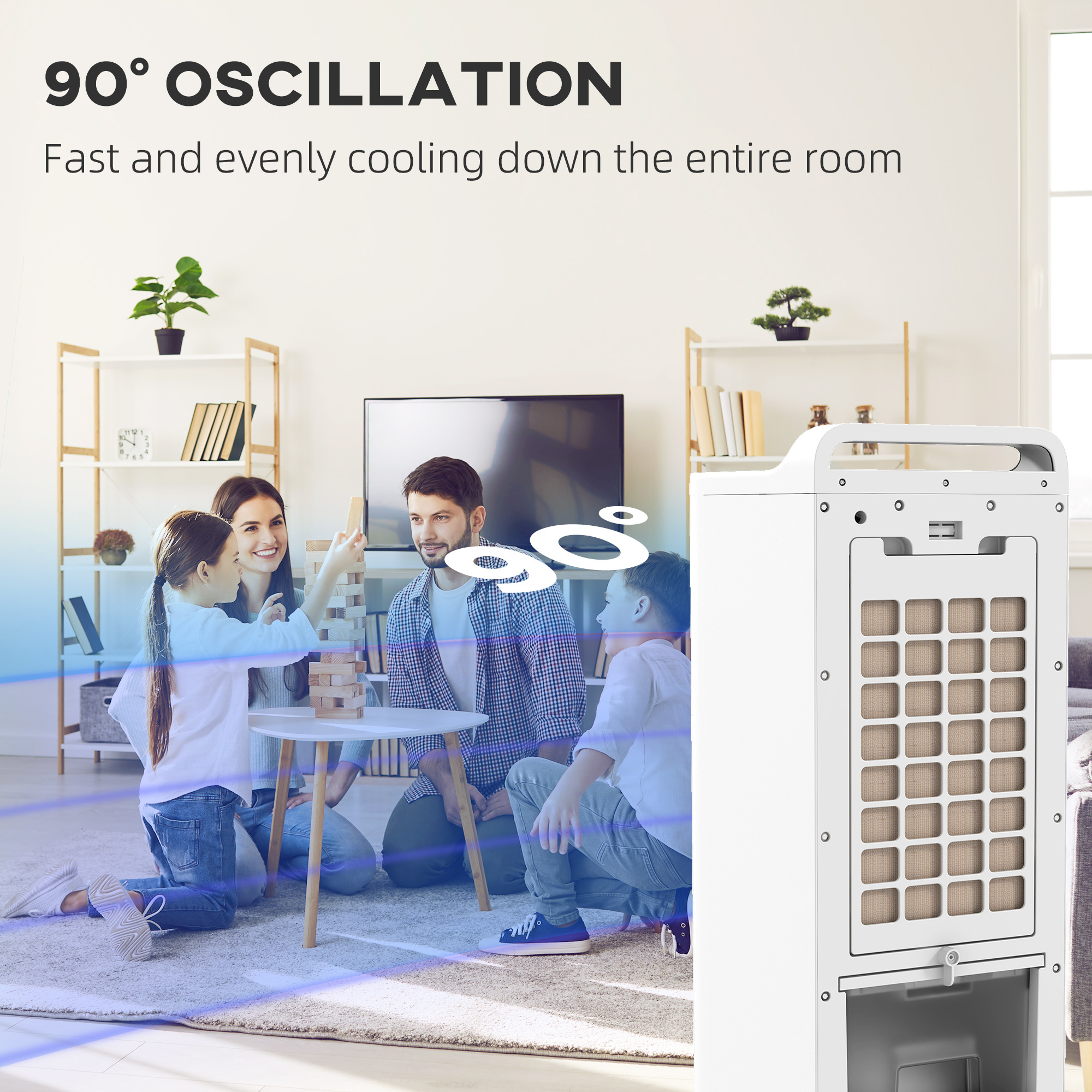 Room Air Cooler with Ice Packs, Ice Cooling Fan Water Humidifier Unit with Remote, Timer, Oscillating - Image 7