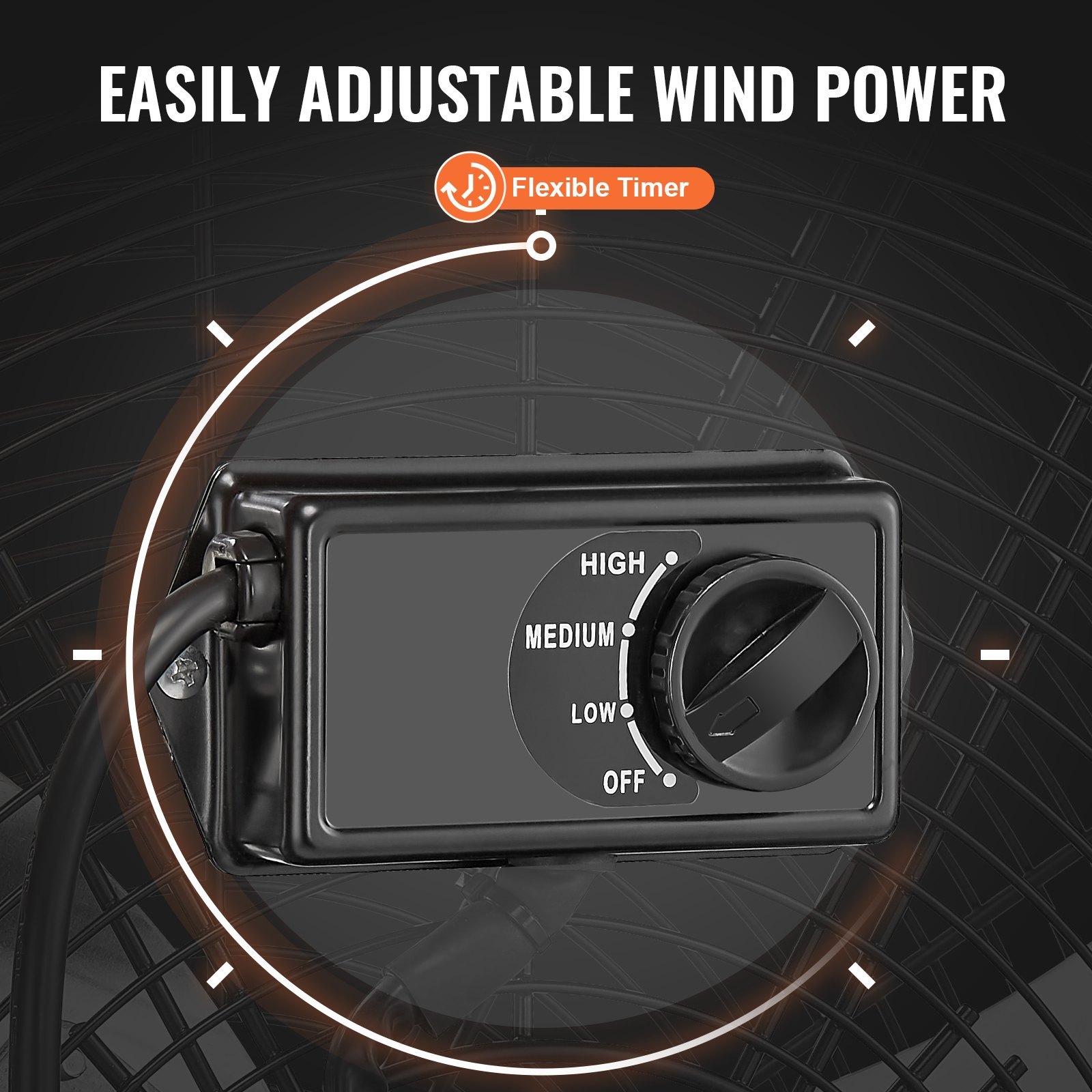 Drum Fan, 30 Inch High Velocity Industrial Shop Fan, Heavy Duty Commercial Use 3-Speed 13000CFM, 360°Adjustable Tilting Industrial Floor Fan For Warehouse,Workshop,Factory, Basement - Image 4