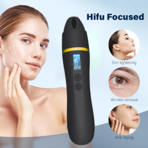 Home ultrasonic cannon beauty device black gold cannon creates facial line import and fading machine