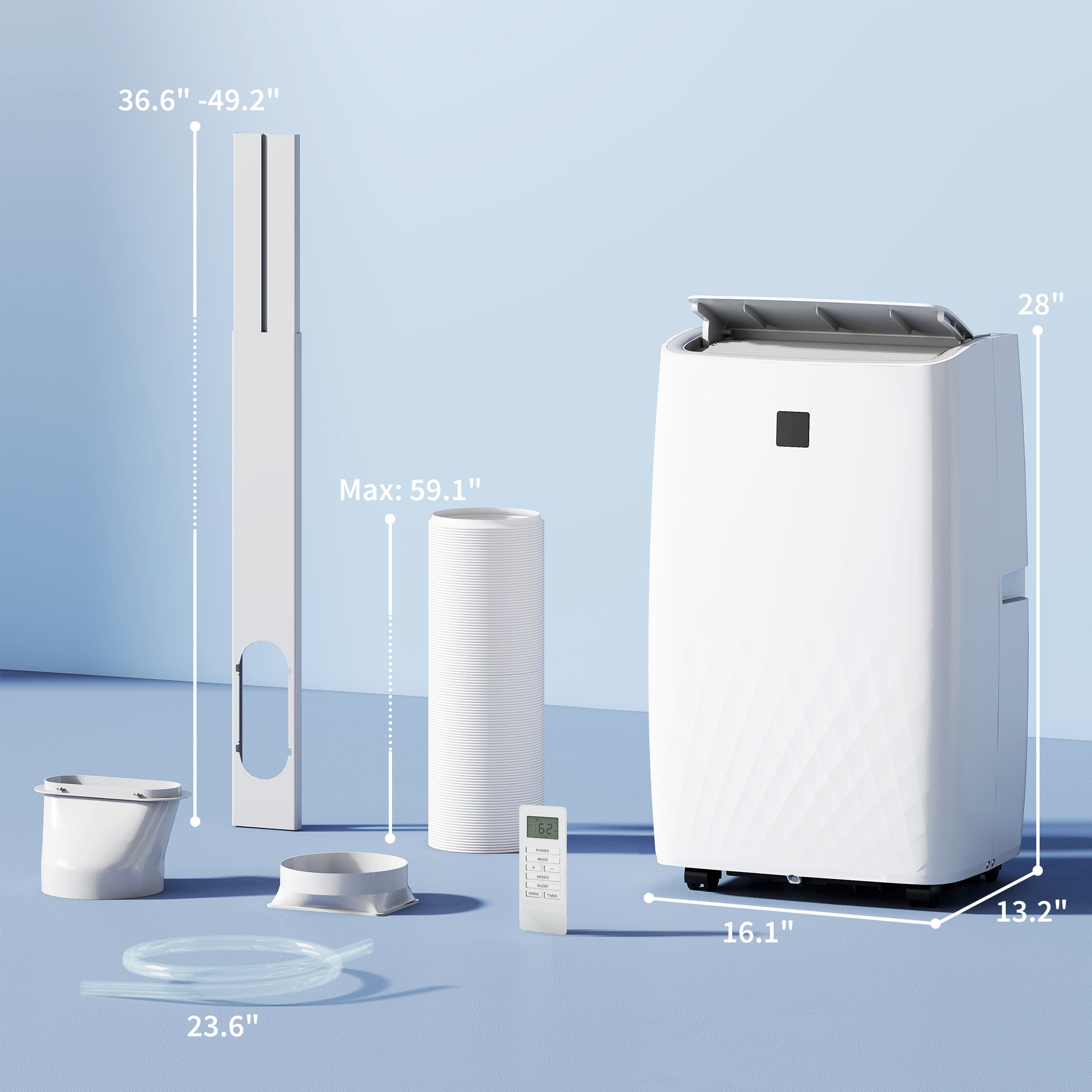 14000 BTU Portable Air Conditioner, AC Unit with Cool, Dehumidifier, Fan, 549 Sq. ft, 24H Timer On Off, Window Kit - Image 3