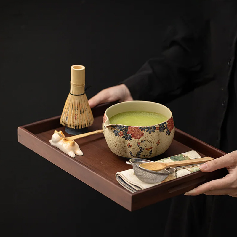 2-8PCS Japanese Flint Red Matcha Set: Bamboo Whisk, Bowl, Box – Exquisite Tea Tools Gift - Image 8