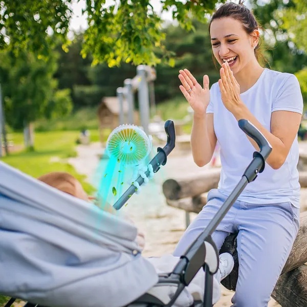 Portable Baby Stroller Fan Rechargeable Handheld Fan With Flexible Tripod Clip On Desktop Hanging Fan 3 Gear Speed With Tilt Head - Image 3
