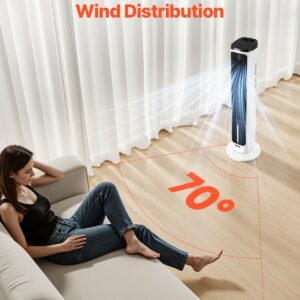 Oscillating Tower Fan 24H Timer High Velocity With Remote Control