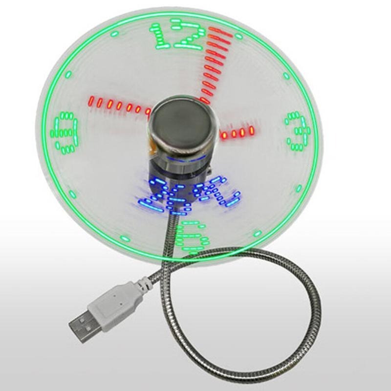 2-3 Days ArriveClock Fans DC 5V LED Clock Fan Portable Gadgets Time Temperature Display UK - Image 2