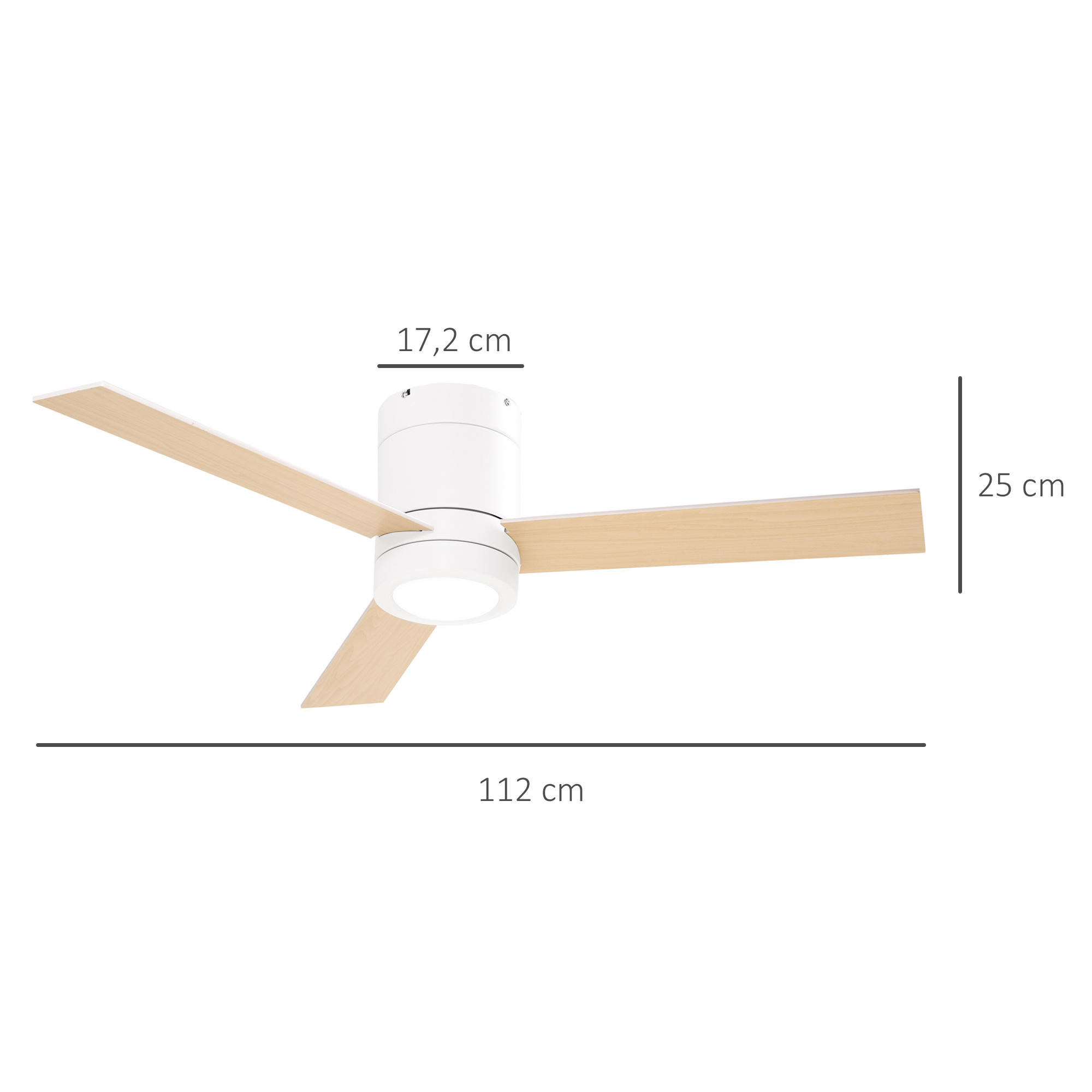 Deckenventilator Mit LED-Licht, 2-in-1 Design, Mit Timer, Fernbedienung, Deckenlampe Mit Ventilator, Weiß+Naturholz - Image 3