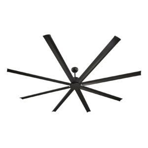 96 In Ceiling Fan Without Light, 6-Speed Remote Control, Aluminum 8-Blade, Reversible DC Motor, Modern Low Profile Flush Mount Exterior Fan For Bedroom, Living Room, Patio, Indoor/Outdoor, Black