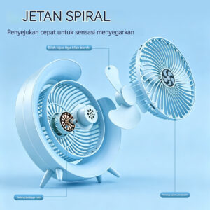 Lamp Effect Fan Blue Li-On Rechargeable