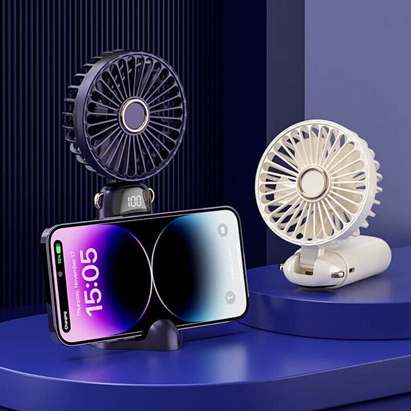 Portable Hand-held Fan Mini Folding Desk Fan Cooler Cooling USB Rechargeable - Image 2