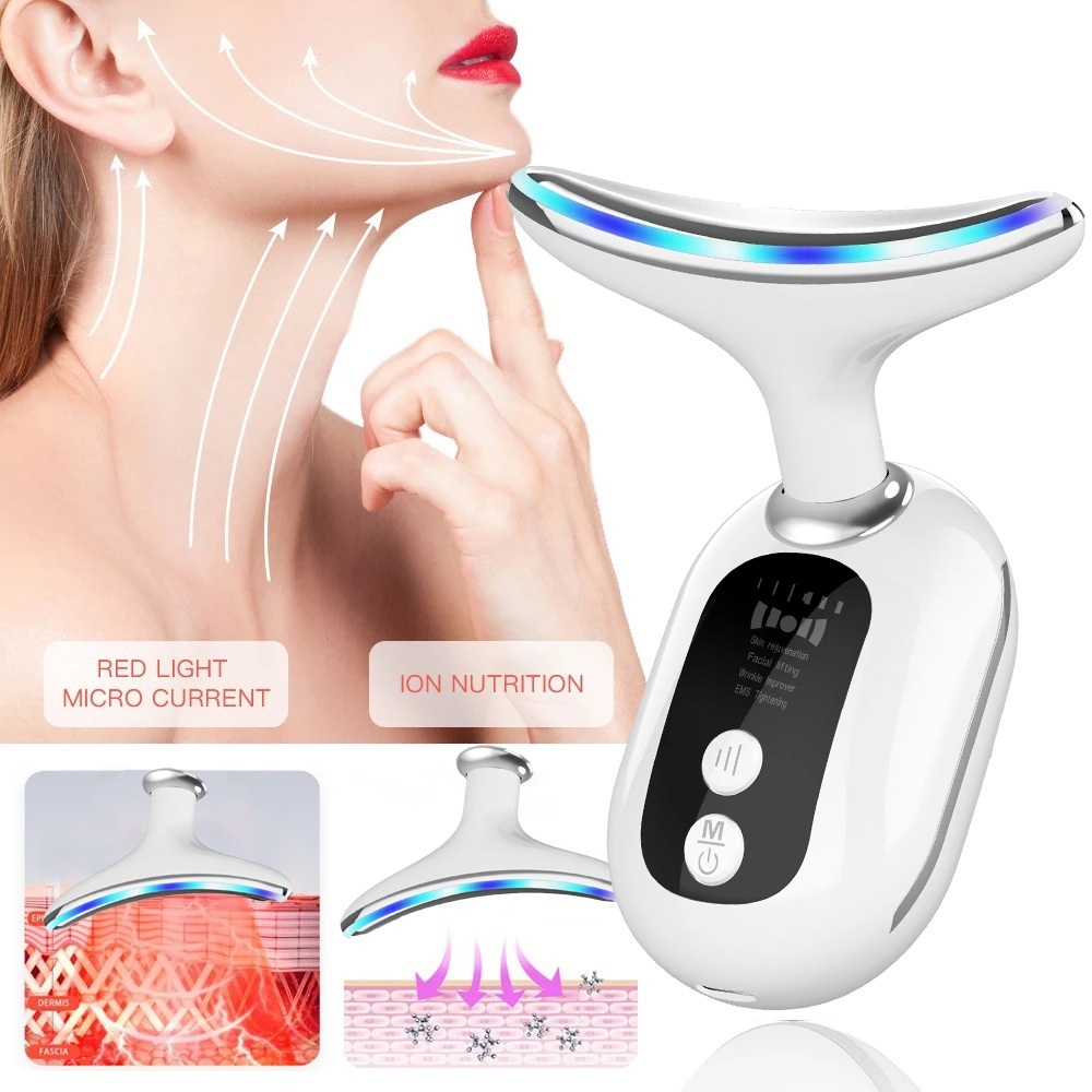 Neck Beauty Instrument Household Face Inductive Therapeutical Instrument Lifting Light Lines Neck Skin Rejuvenation Color Light Micro Current - Image 3