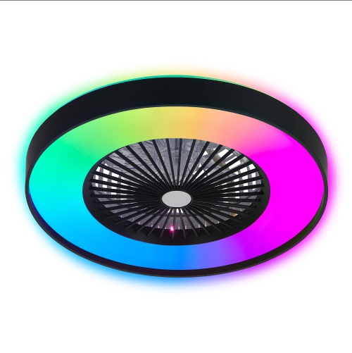 23 Inch Black Ceiling Fan Light With LED RGB Dimmable & Color-Changing, APP & Remote Control, Modern Smart Ceiling Fan For Living Room, Bedroom, And Dining Room Silent-6Speed-Reversible-DC Motor - Image 7