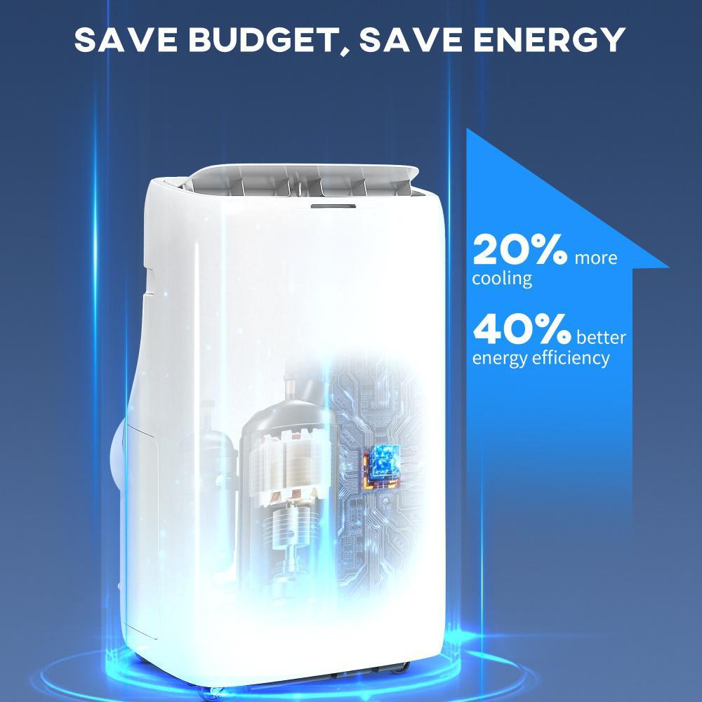 14000 BTU Portable Air Conditioner, Inverter & Dual Hose AC Unit W Cool, Dehumidifier, Fan, For 700 Sq. Ft, Window Kit - Image 5