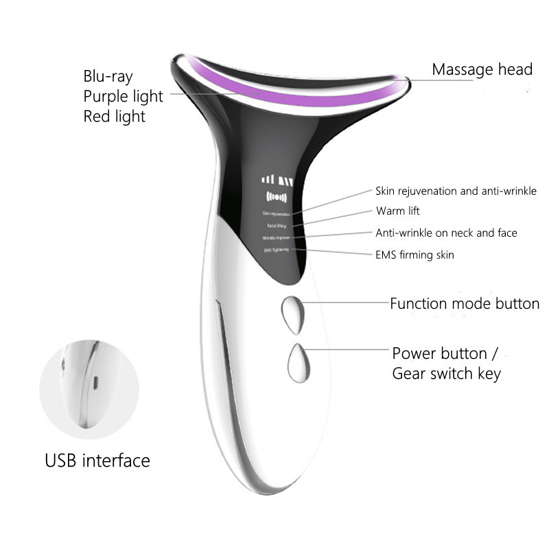 Neck Massager Color Light Skin Rejuvenation Neck Beauty Device - Image 3