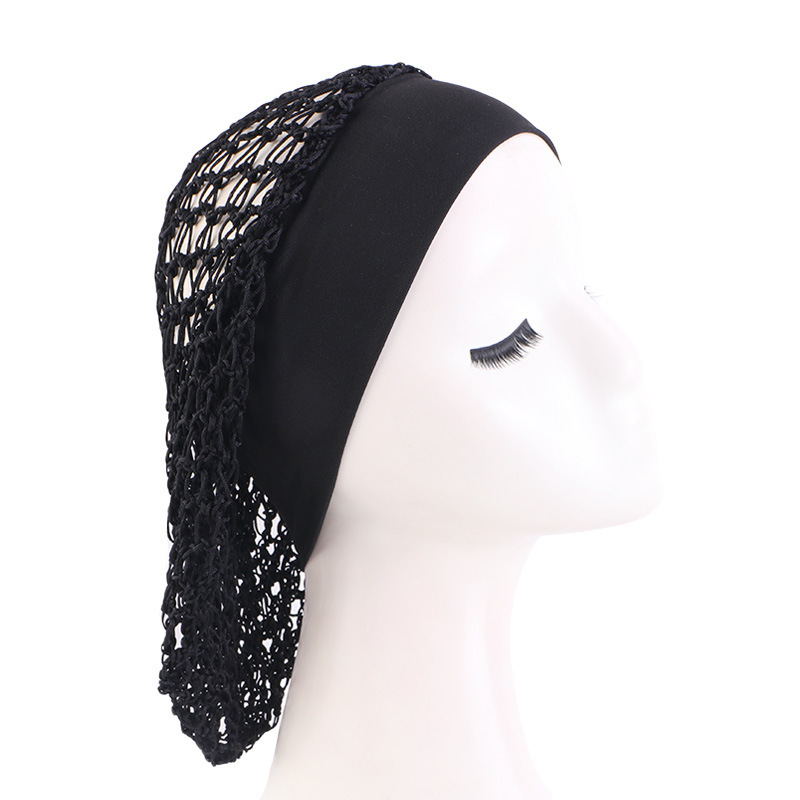 Elastic Wide-brimmed Hair Net Head Cover Hand Crocheted Hair Net - Image 7
