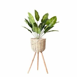 Floor – standing flowerpot straw furniture