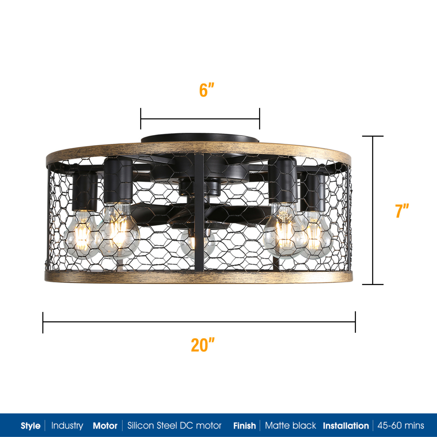 Metallic Black Ceiling Fan - Image 5