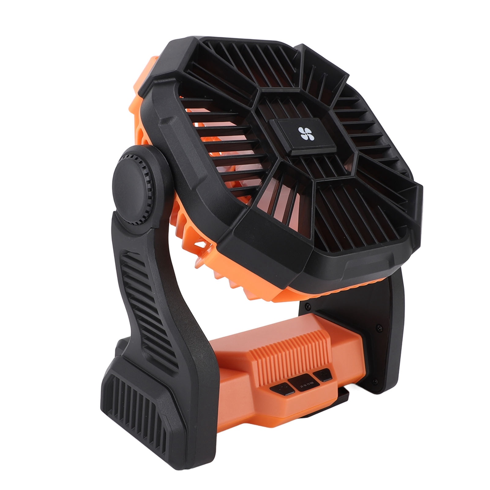 Outdoor Camping Fan Professional Efficient USB Rechargeable Tent Fan Camping Fan With LED Lantern For Camping Outdoor Orange - Image 2
