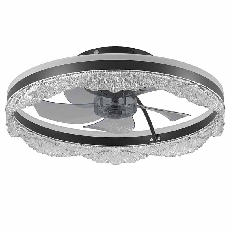 20 Smart Silent Ceiling Fan With Light Crystal Flush Mount LED Fan Lamp With Hidden Blades And Natural Airflow System, Designed For Bedroom, Kids' Room And Study - Image 3