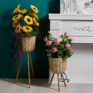 Floor – standing flowerpot straw furniture