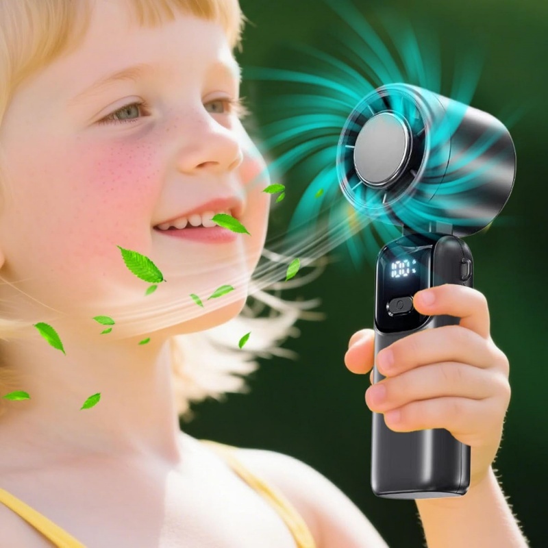 Portable Handheld Cooling Ice Fan Mini Turbo Fans Rechargeable Personal Fans - Image 6