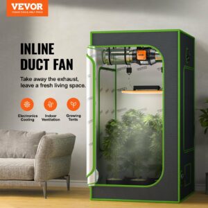 Inline Duct Fan, 6-Inch 402 CFM With Temperature Humidity Controller, Quiet EC-motor Ventilation Exhaust Fan For Cooling Booster, Grow Tents, Hydroponics