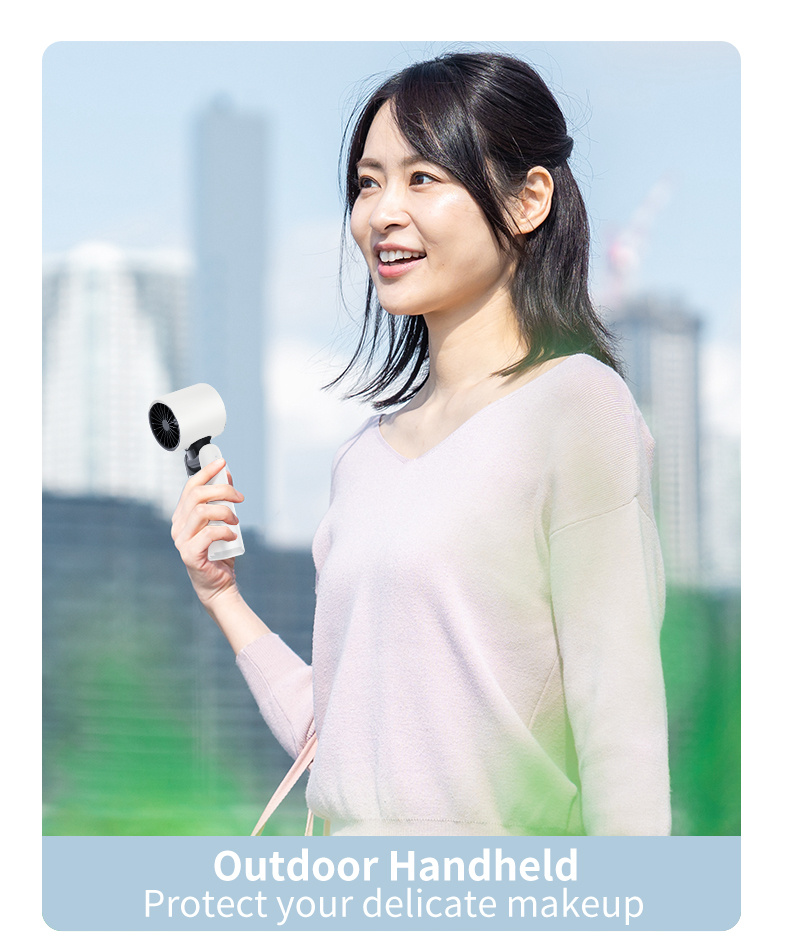 Portable Handheld Fan, Speed Adjustable Turbo Mini Fan, Reduced Temperature Mode, Rechargeable Digital Display Foldable Personal Fan With Night Light, Suitable For Women Men Outdoor - Image 9