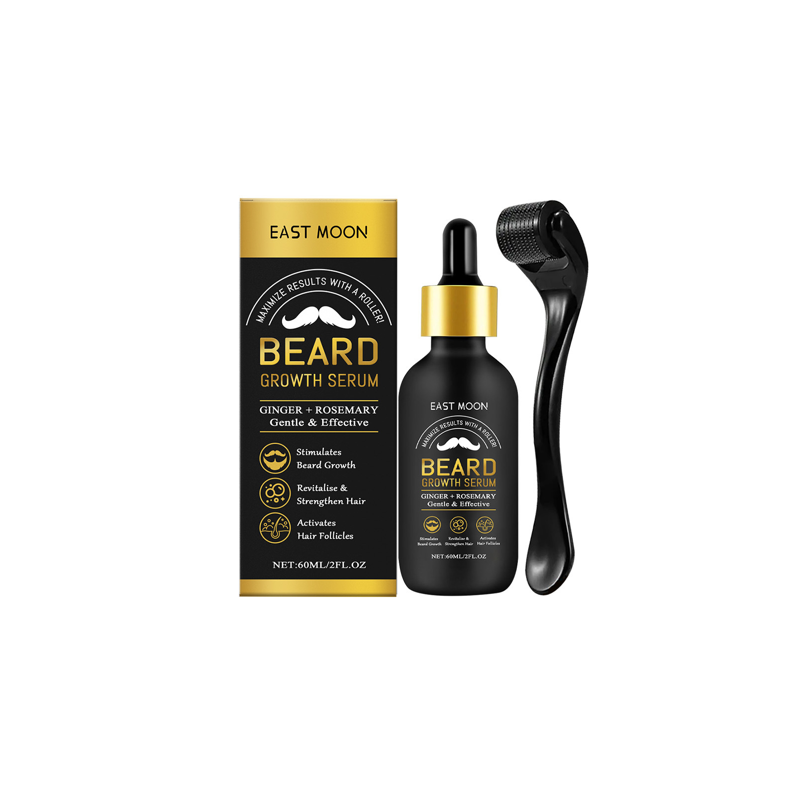 East Moon Men's Beard Care Oil Gentle Cleansing Nourishing and Softening Beard Essential Oil - Image 5