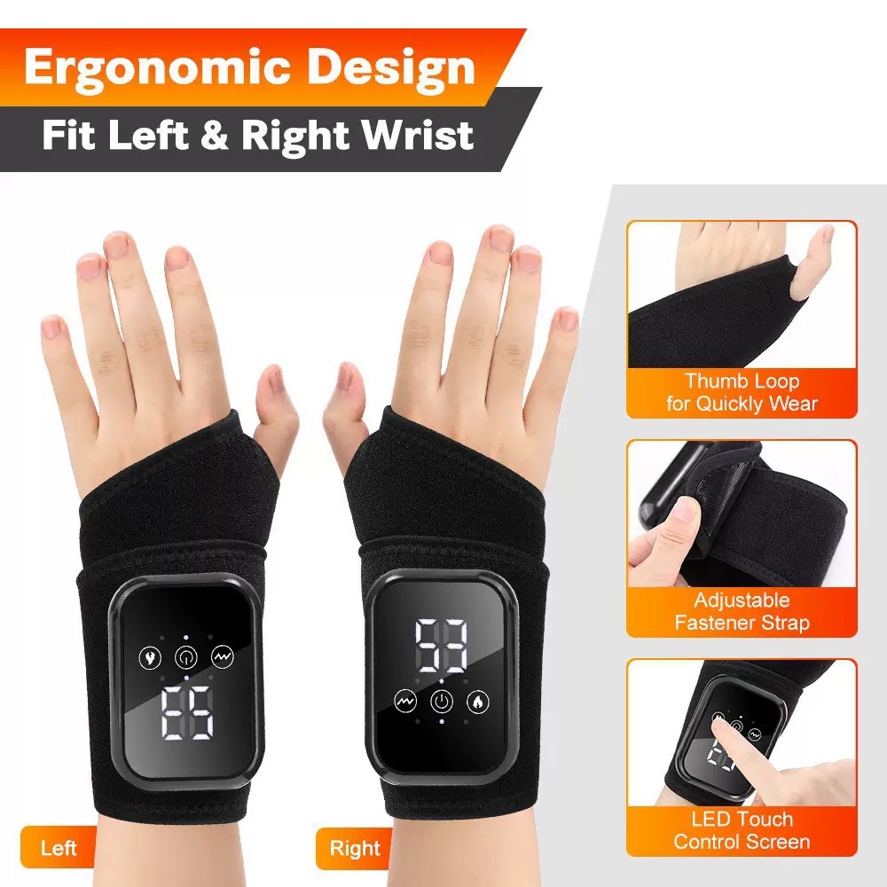 Hand Massager Wrist Support Heat EMS Pulse Device - Image 4