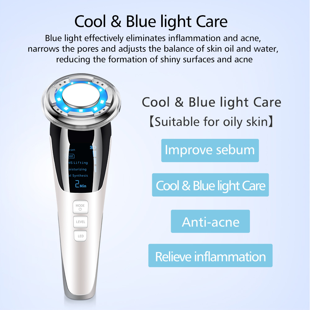 EMS Hot And Cold Photon Introduction Instrument Hailicare Color Light Skin Rejuvenation Beauty Instrument Facial Massage Instrument - Image 3