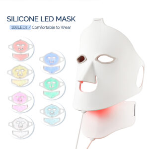 Silicone beauty mask LED photon rejuvenation facial mask instrument red and blue light large row light spectrometer